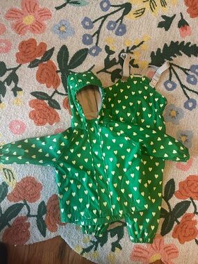 Konges Sløjd Rainy Palme Rainwear Set Green Heart